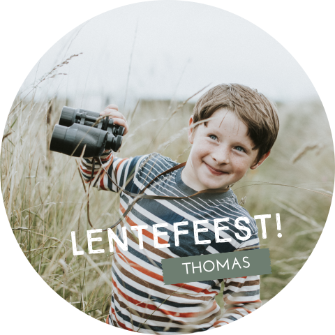 Lentefeest uitnodiging in ronde vorm met foto