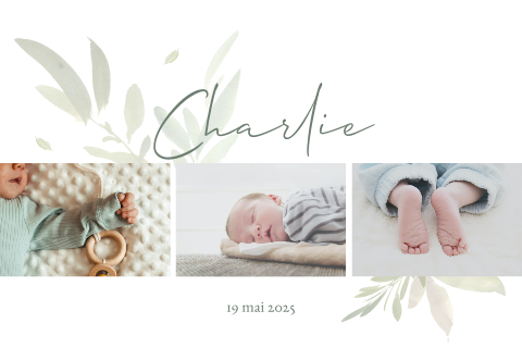 Mooie fotokaart met watercolor takjes