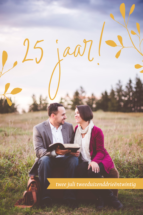 Fotokaart uitnodiging 25 jaar getrouwd
