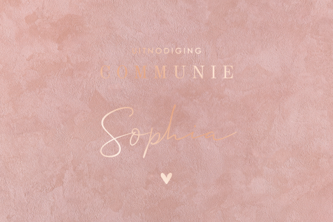 Hippe folie communiekaart met velvet-look achtergrond