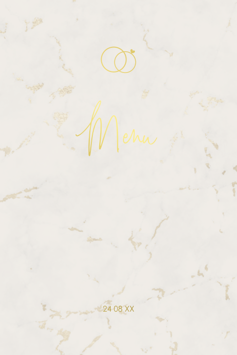 Stijlvolle menukaart met goudfolie en marmer
