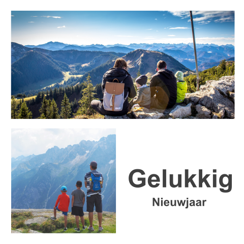 Zelf maken kerstkaart met 2 foto's - vierkant