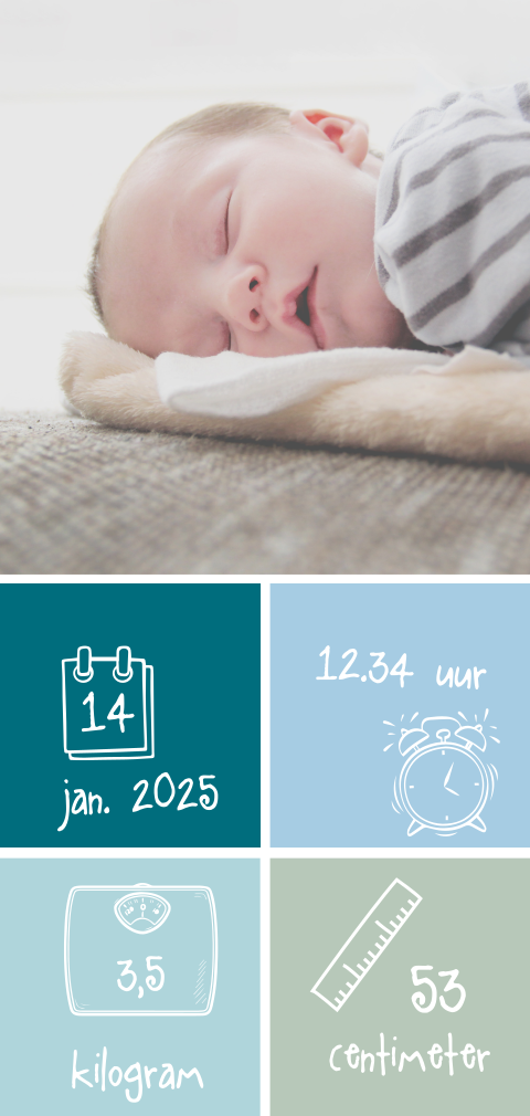 Ontwerp je eigen stoere foto geboortekaart voor een jongen of meisje