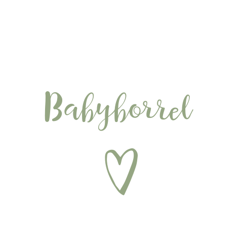 Eenvoudige uitnodiging babyborrel olijfgroen hartje