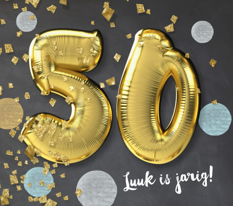 Vrolijke verjaardagskaart 50 jaar ballon