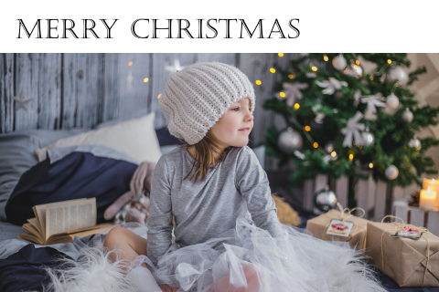 Kerstkaart met grote foto om zelf te ontwerpen - liggend