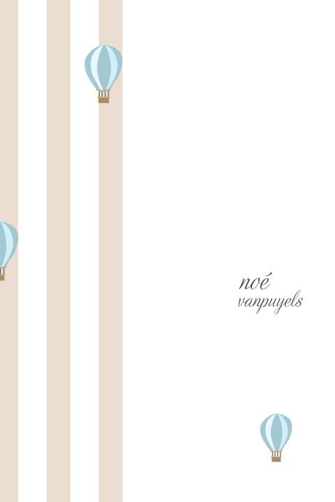 Geboortekaartje met schattige luchtballonen in pastelkleuren
