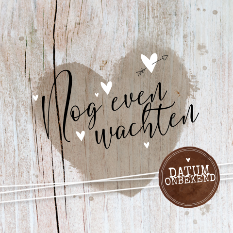 Change the date kaart met hart op houtlook en stempel