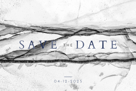 Stijlvolle save the date kaart met marmerlook en hoogglans