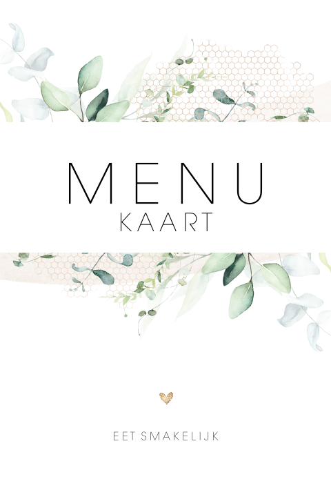 Stijlvolle menukaart met takken en watercolour