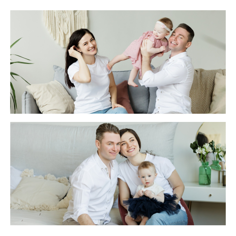 Fotokaart met twee foto's voor kerst