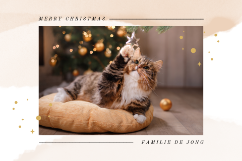 Romantische kerstkaart met foto en ronde hoeken