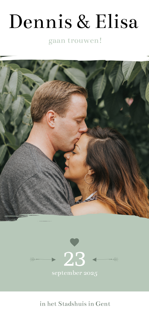 Hippe trouwkaart met foto