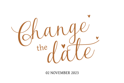 Change the date kaart met haartjes in aardetint