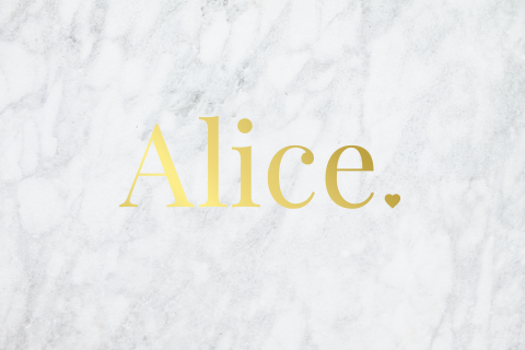 Minimalistisch marmer geboortekaart dochter goudfolie hart