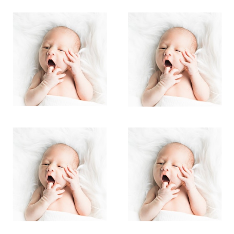 Fotolabel met vier foto's - vierkant