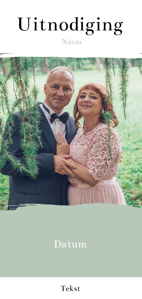 Langwerpige fotokaart met groene achtergrond