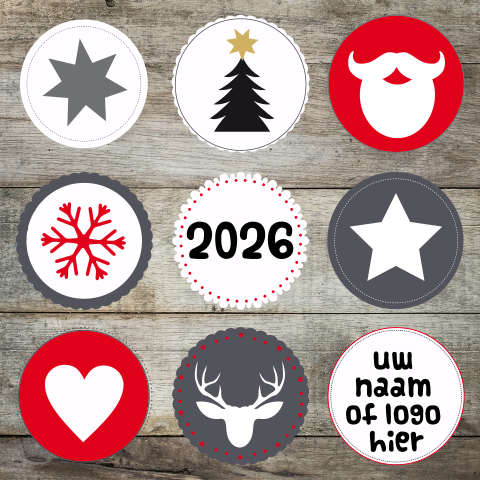 Originele zakelijke kerstkaart met kerstplaatjes