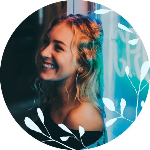 Sticker met foto en takjes
