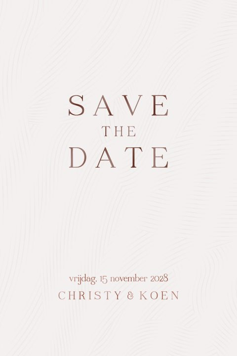 Originele Save the Date kaart met patroon van hoogglans