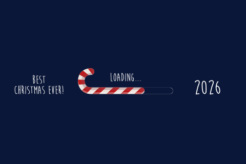 Grappige kerstkaart met zuurstok als laadbalkje