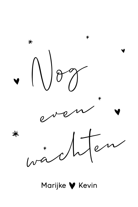 Zwarte witte kaart voor het uitstellen van een huwelijk