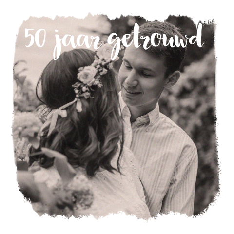 Vintage jubileum uitnodiging met foto