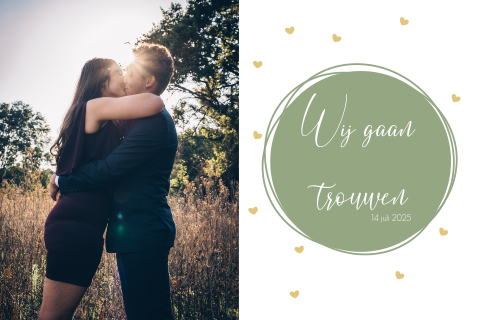 Vrolijke fotokaart voor een huwelijk