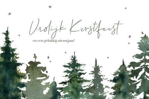 Zakelijke kerstkaart met naaldbos
