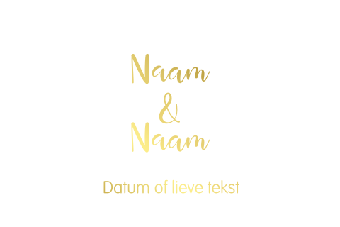 Foliedruk - Dubbel liggende trouwkaart - Vouw links