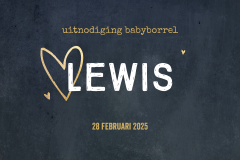 Babyborrel uitnodiging voor een jongen met hartjes