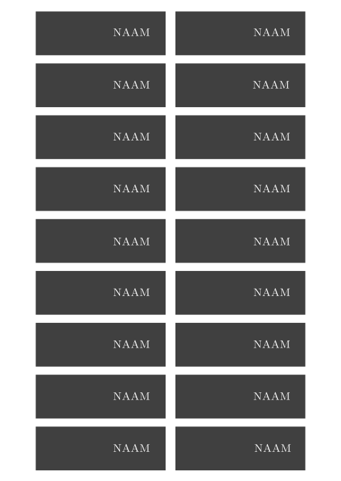 Naamkaartjes in zwart wit