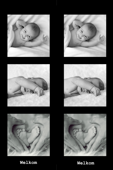 Fotostrip in zwart wit