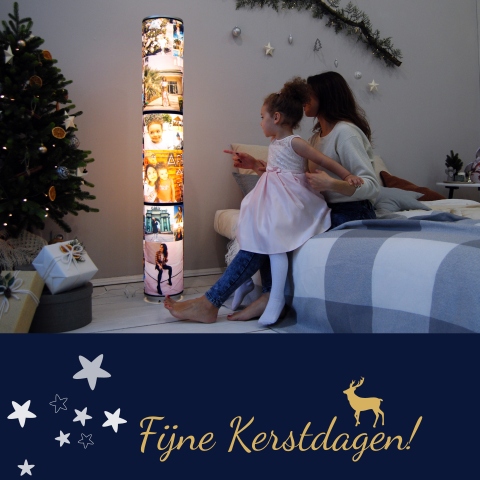 Hippe kerstkaart met foto en sterren