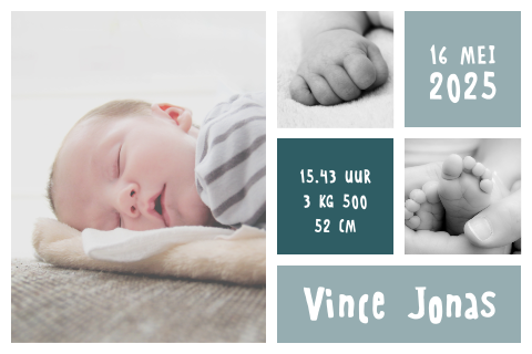 Maak een stoer foto geboortekaartje voor een jongen of meisje