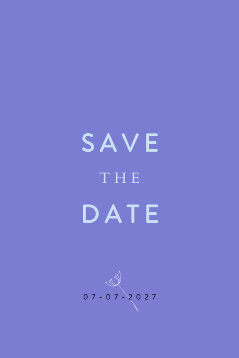 Save the Date kaart met ronde hoeken en paardenbloem