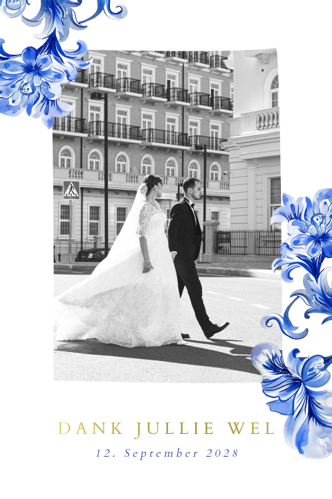 Delfts blauw bedankkaart