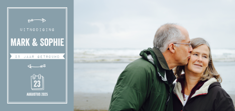 Stoere uitnodiging huwelijksjubileum met foto