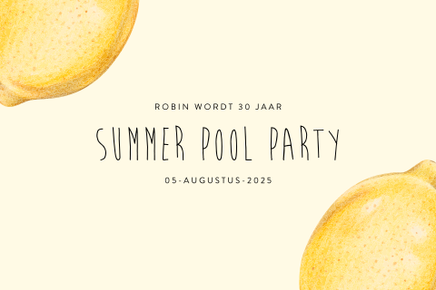 Verjaardag uitnodiging voor een summer party met gele citroenen