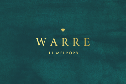 Communiekaart met velvet groene achtergrond en goudfolie