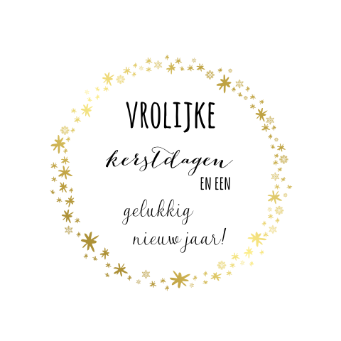 Goudfolie kerstkaart met krans