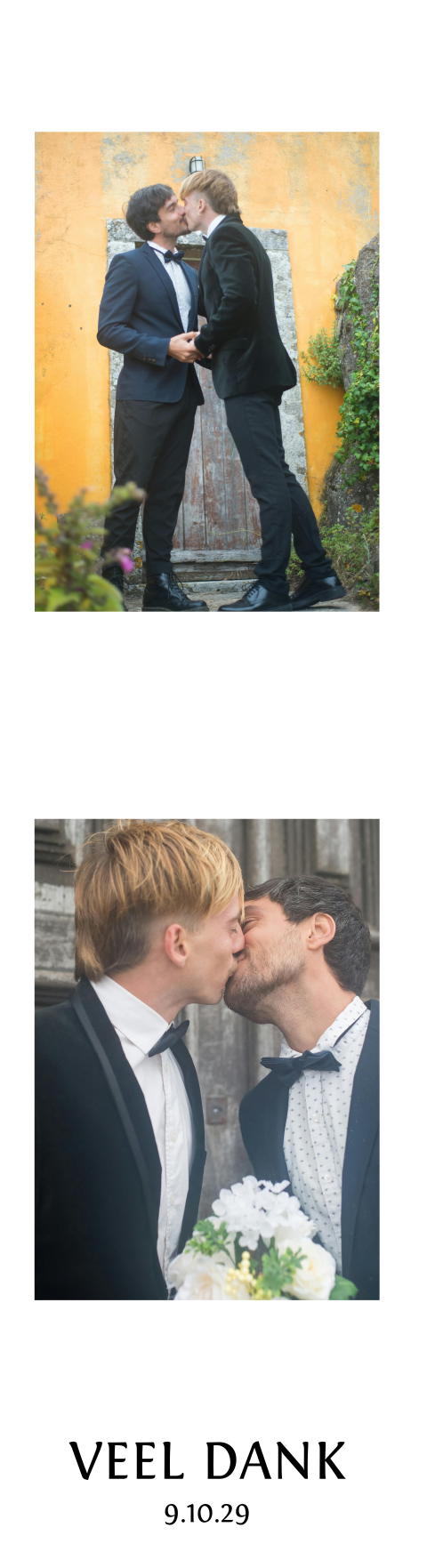 Bedankkaart fotostrip met takjes - Set van 4