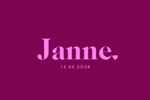 Communiekaart voor meisje in colorblock thema roze