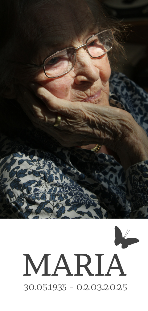 Rouw bedankkaart met foto en vlinder - langwerpig