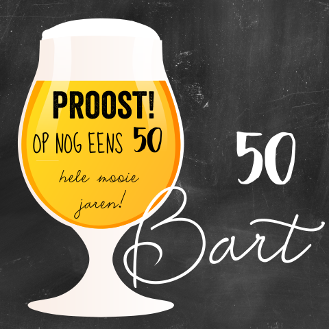 Vrolijke uitnodiging voor 50ste verjaardag man met bierglas