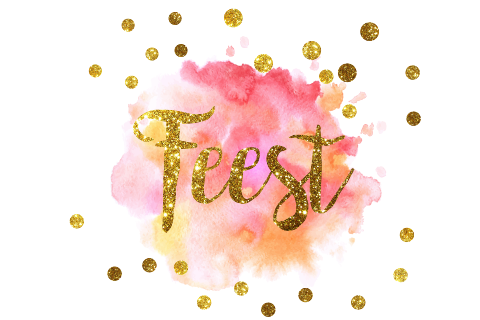 Feestelijke uitnodiging met gouden confetti