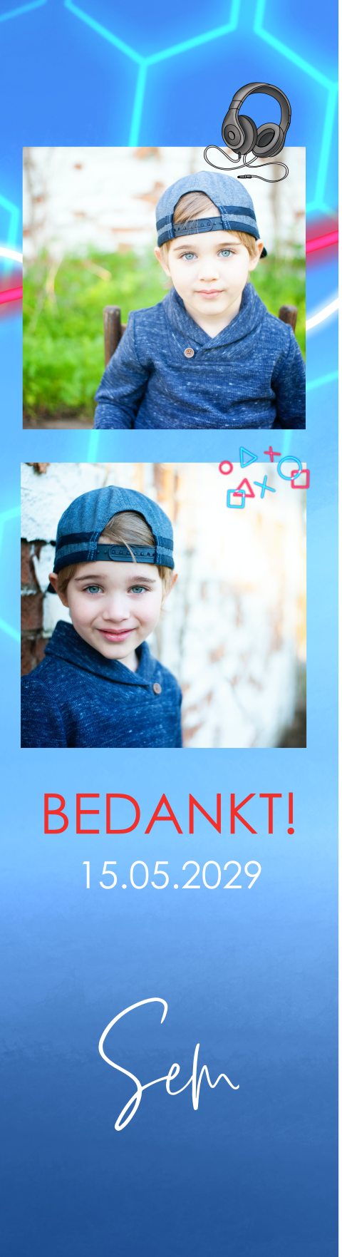 Boekenlegger voor jongen in gaming thema - per 4 stuks