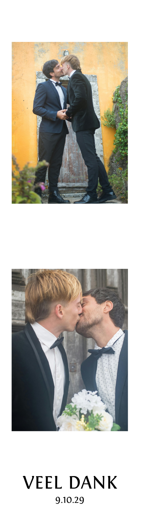 Bedankkaart fotostrip met takjes - Set van 4