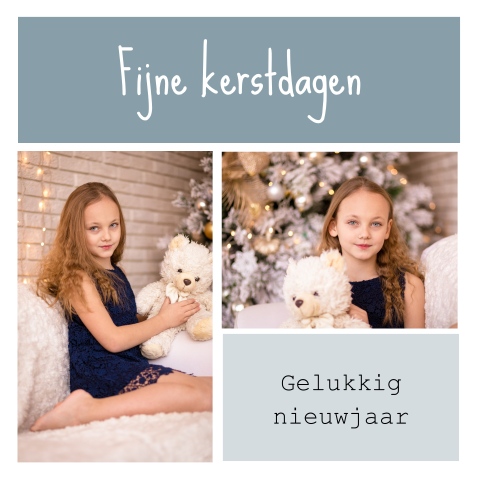 Kerstkaart met foto's om zelf te ontwerpen - vierkant enkel