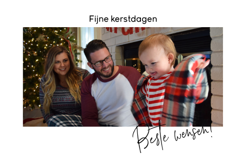 Liggende kerstkaart met foto om zelf te ontwerpen
